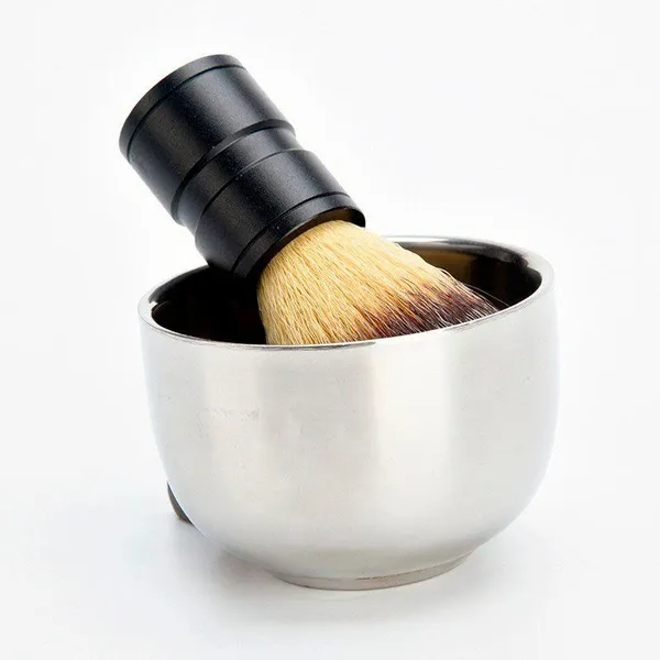 Men's Durable Stainless Steel Shave Soap Cup Professional Barber Salon For Brush Shinning Shaving Mug Bowl Face Care Gift ZA2089 Xevba
