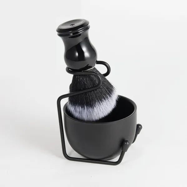 Shaving Foam Men Shaving Brush Set Alloy Foam Bowl Men Beard Shaving Stand Moustache Cleaner Rack Shaving Cup Men Styling Accessories 230725