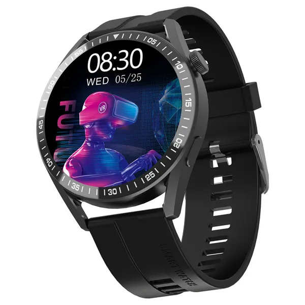 WH8-B GT3 Smart Watch For Men 1.32 Round Screen Bluetooth Talk Heart Rate Monitor Music Playback Watch