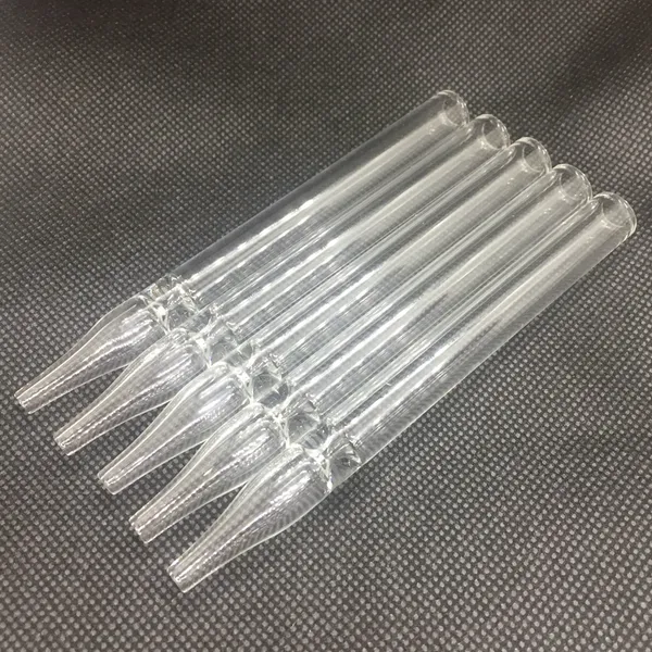 Pyrex Thick Glass Pipes Dry Herb Tobacco Preroll Rolling Roller Cigarette Holder Portable Needle Type Tips Bong Bubbler Smoking Filter Oil Rigs Straw Nails DHL