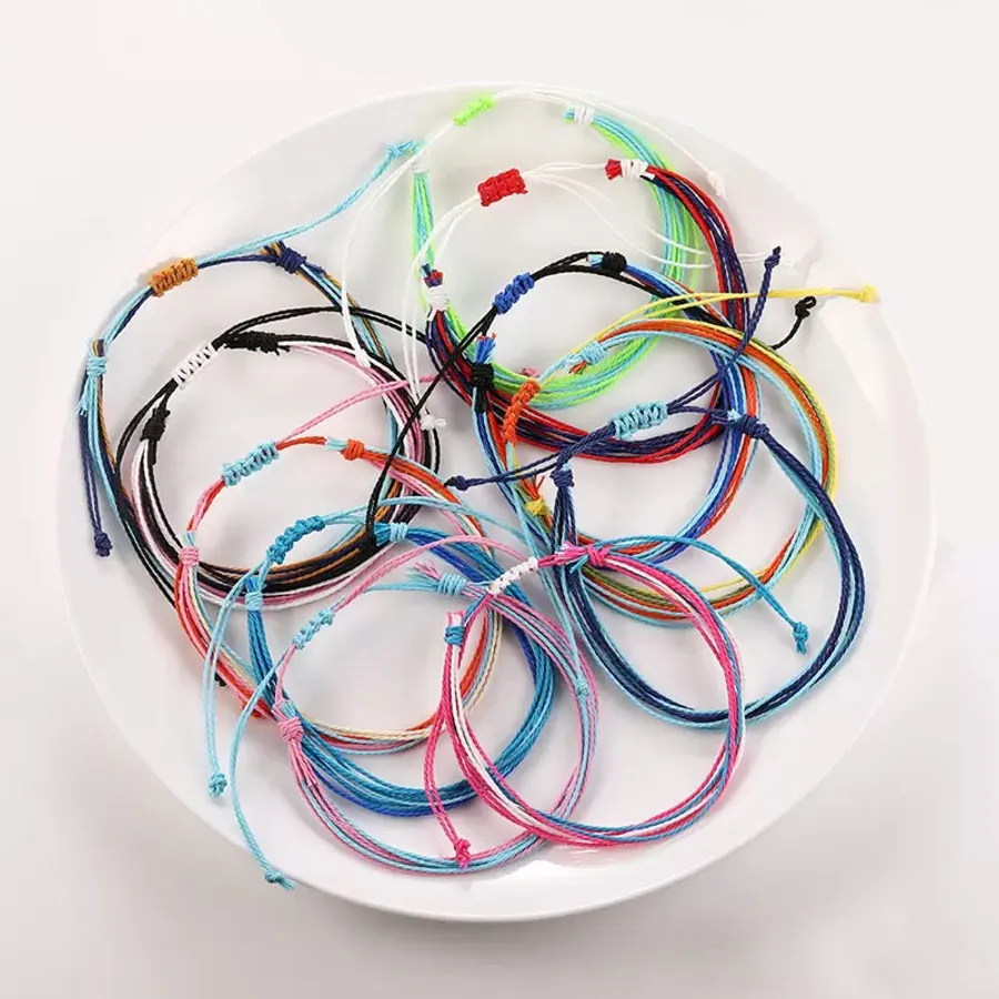 Friendship Bracelets Rope 168 Bracelets in 8 Assorted Colors Adjustable Bracelets for Neon Rope Woven Friendship Bracelets for G