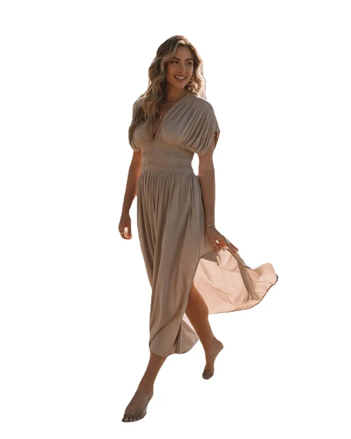 sachin and babi light blue dress 525 America Deanna: Mixed Media Midi Dress Black / L main image 1
