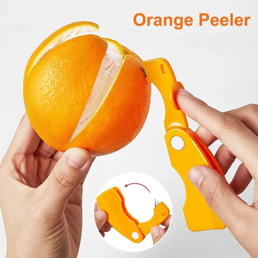 ABINLIN Orange Peeler Tool 8 Pcs, Citrus Peelers for Kitchen, Plastic Vegetable
