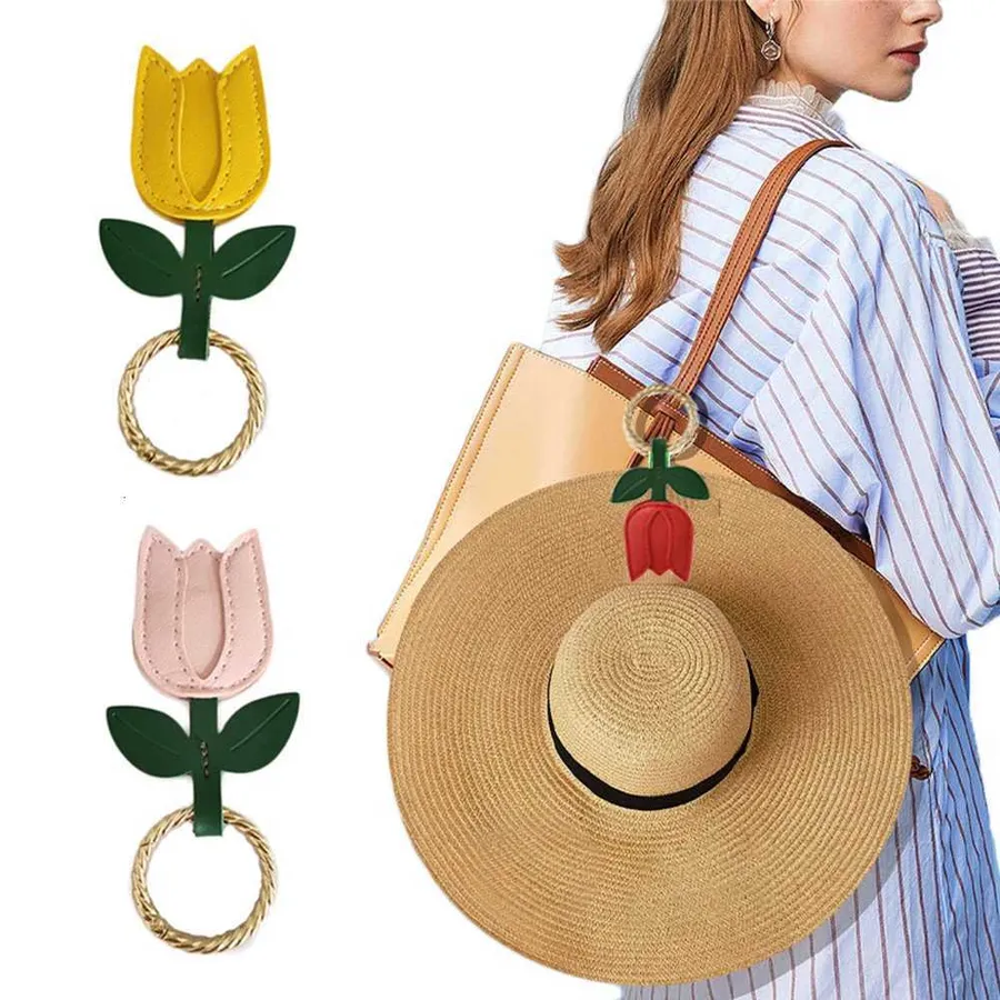 Custom Leather Hat Clip With Initial, Travel Bag Accessories, Magnetic Set Of 2, Hat Holder For Beach Hat, Gift For Girlfriend/Mom/Daughter/Friends