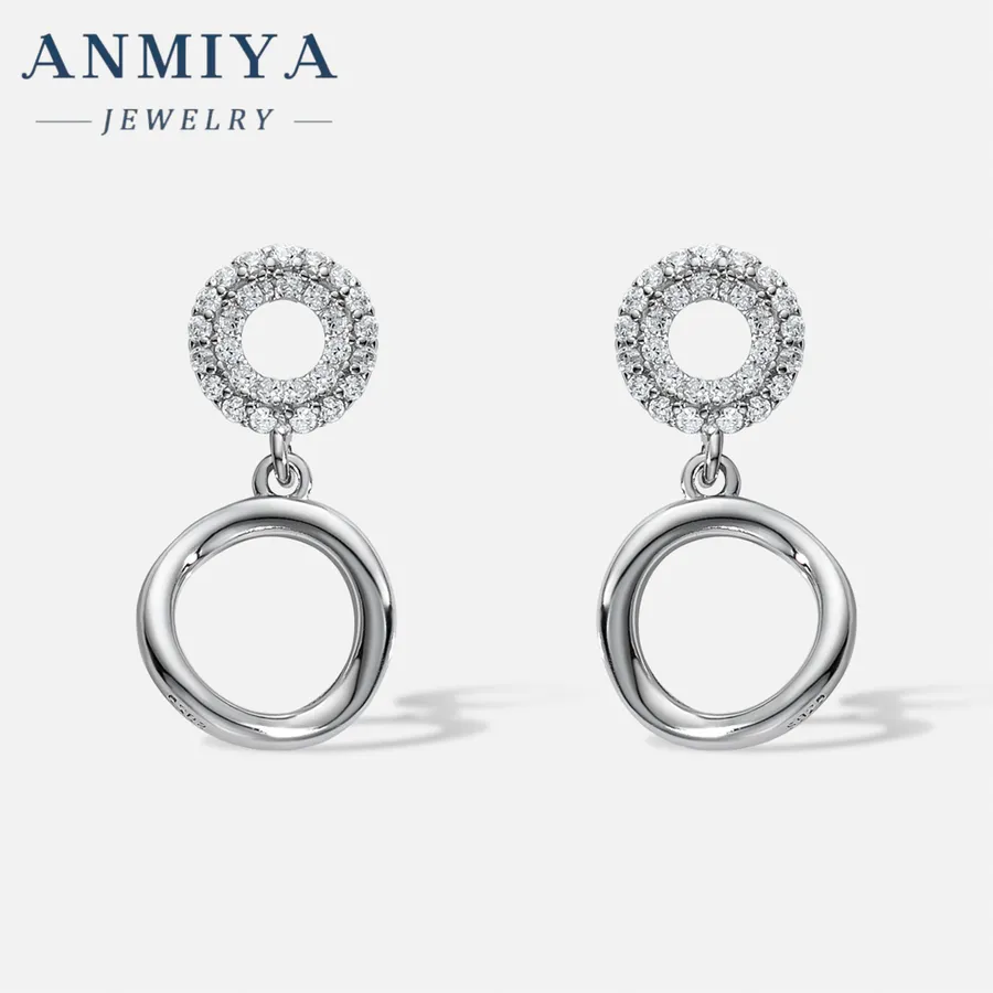 Sterling Silver Hoop Earrings For Women 18K White Gold...