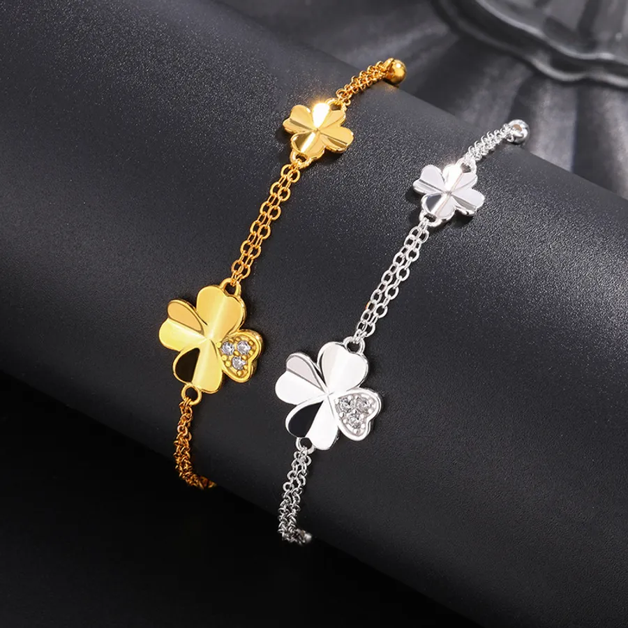 Silver or Gemstone Clover Bracelet: Which lucky charm looks *less