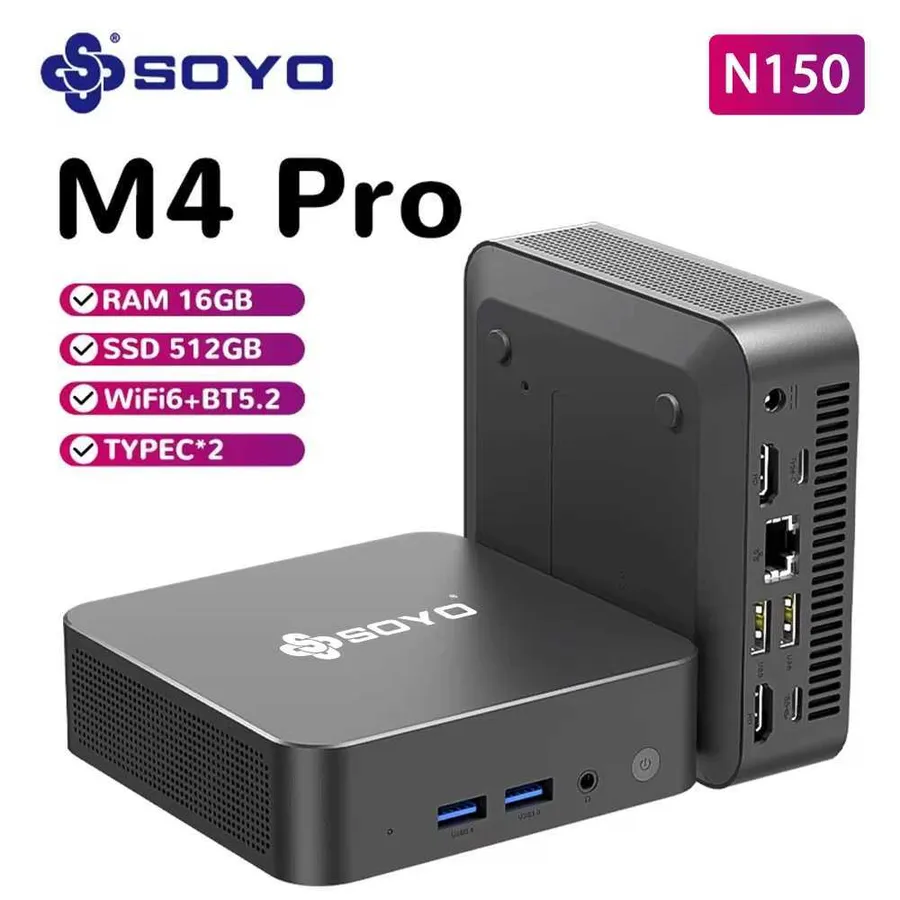 SOYO M4 Pro Mini PC Intel Alder Lake N150 CPU Windows 11 Pro Mini