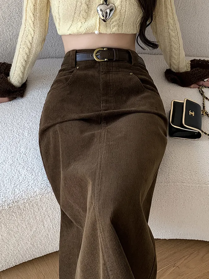 Tweed Corduroy Mini Skirt: Which one hides stains better