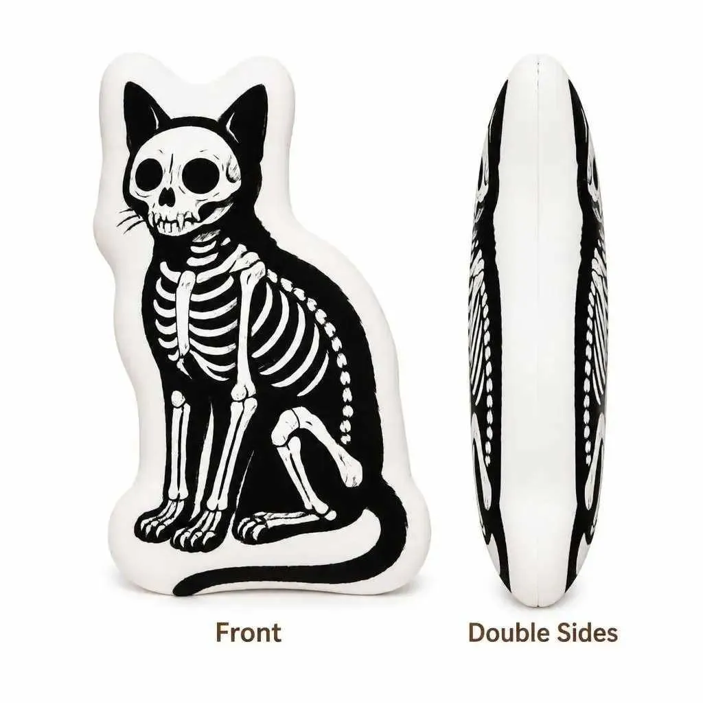 Computer Monitor Riser Aesthetic Skeleton Cat Plush Pillow Cushion Gothic Halloween... From Matsuyo, $6. ...