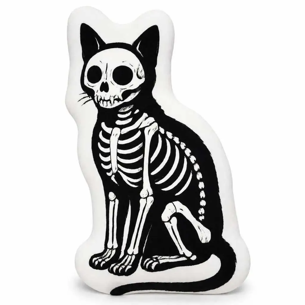Computer Monitor Riser Aesthetic Skeleton Cat Plush Pillow Cushion Gothic Halloween... From Matsuyo, $6. ...