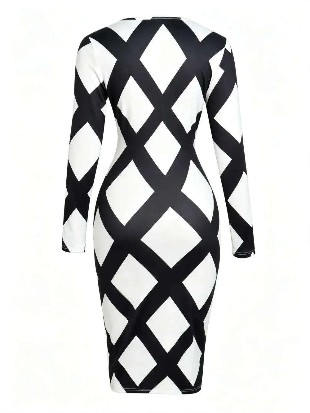 black and white plaid bodycon dress Diamond Midi Long... From Yyydhg202588888, Rs.10,704.6 Editum STAUD short-sleeved Wells Dress Women's size:M and 4% spandex—delivers structure long sleeve trumpet wedding dress