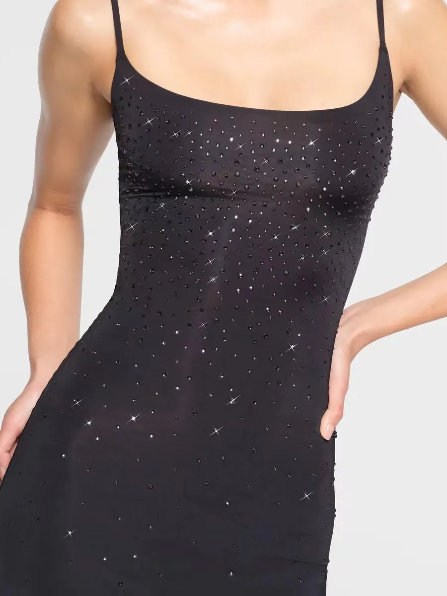 Skims Kardashian Sexy Backless Diamond Studded Dress... From 7,13  | DHgate