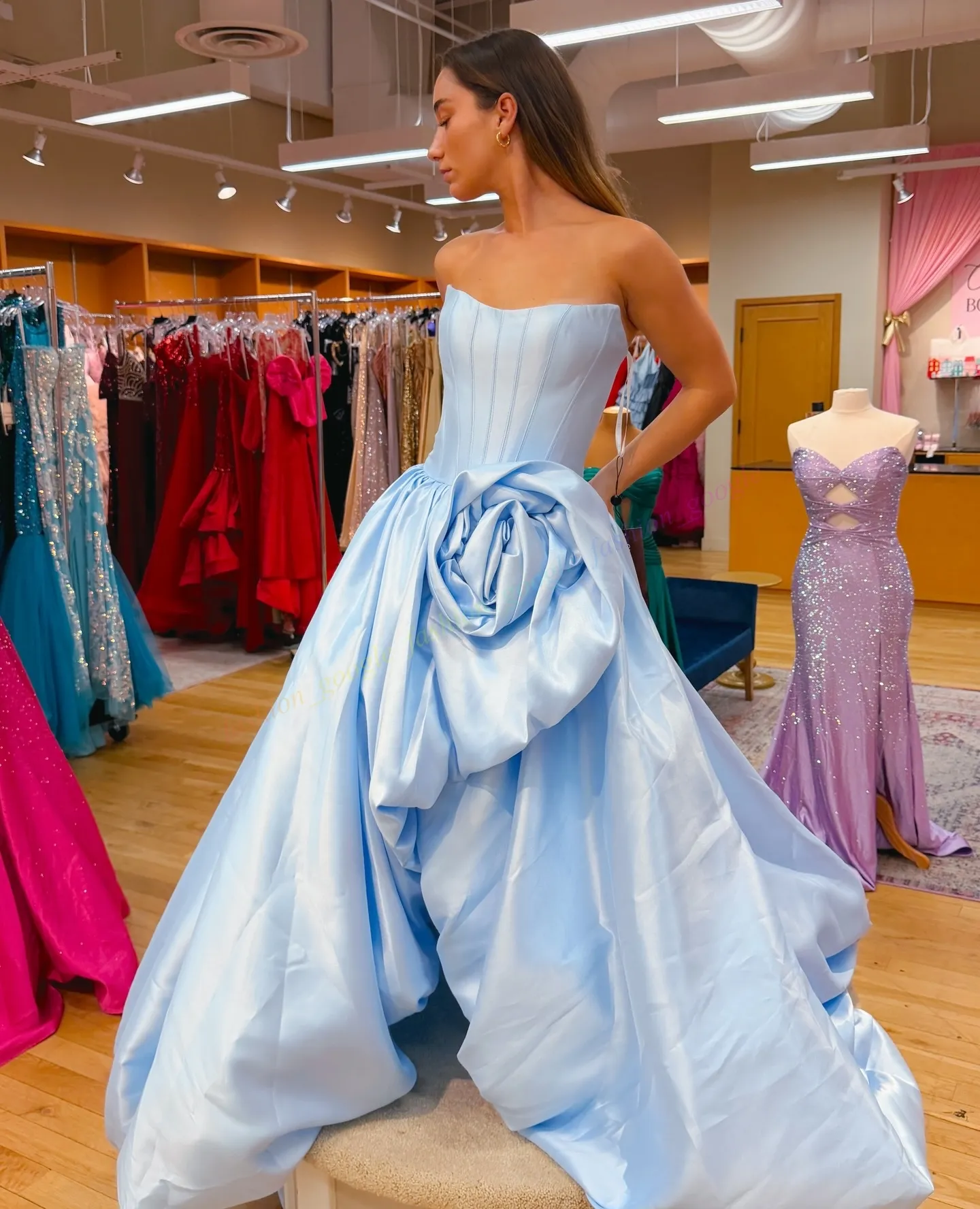 High Low Prom Dress Bubble Hem Red Rosette Ballgown... From 110,89  |  DHgate