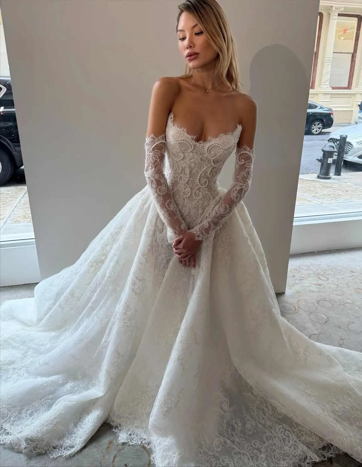 sexy beaded wedding dresses Sparkly Lace Illusion... From Huifangzou, $166.51 Fabric Composition: 64% COTTON 32% POLYAMIDE 4% ELASTANE Black Suit Pants Scarf:3 scarves SELECT YOUR SIZE Please