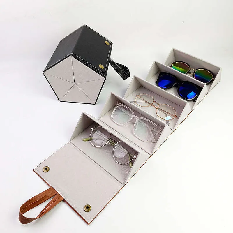 20 Slots Large Sunglass Organizer Box for Eyeglass Storage PU Leather Display Boxes For Multiple Glasses Black Sun Glasses Storage  main image 4