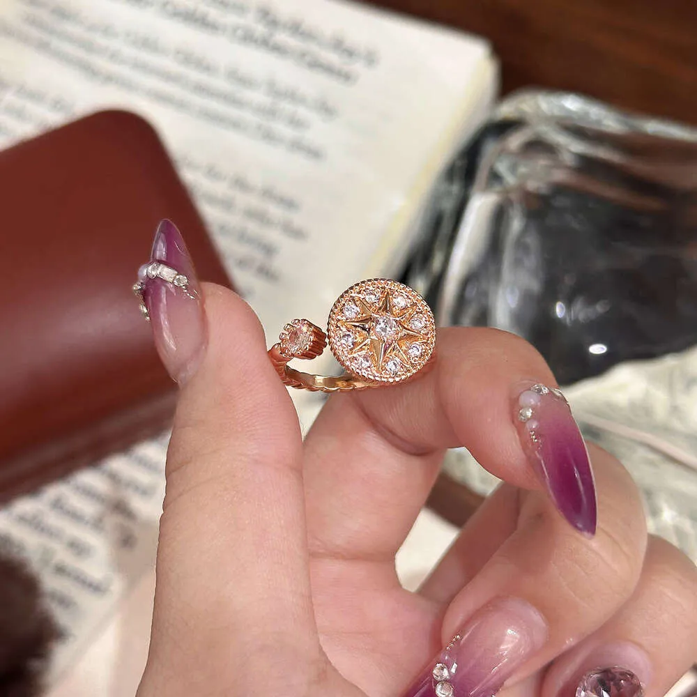 Compass Octagonal Star Ring Set With Sparkling Diamonds Luxury Inspired Elegant Jewelry_voghion.com