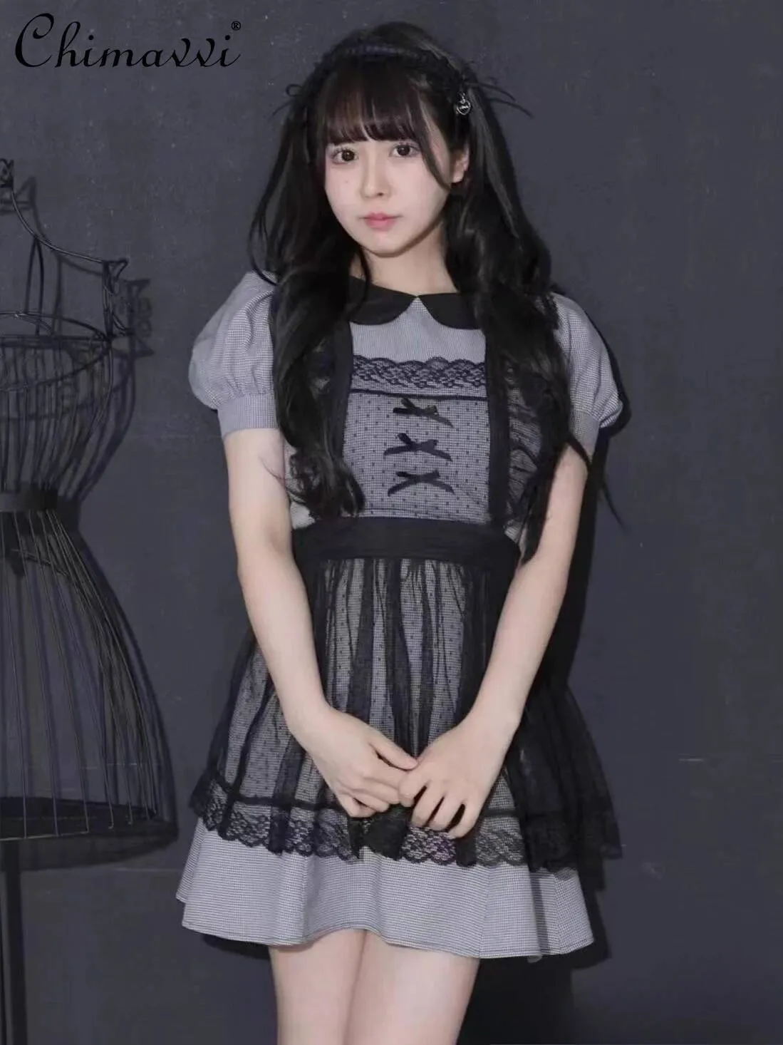 sheer black lolita dress Gothic Lolita Dress Sheer Sleeves Celestial Embroidery Elegant Black Victorian Cosplay Outfit