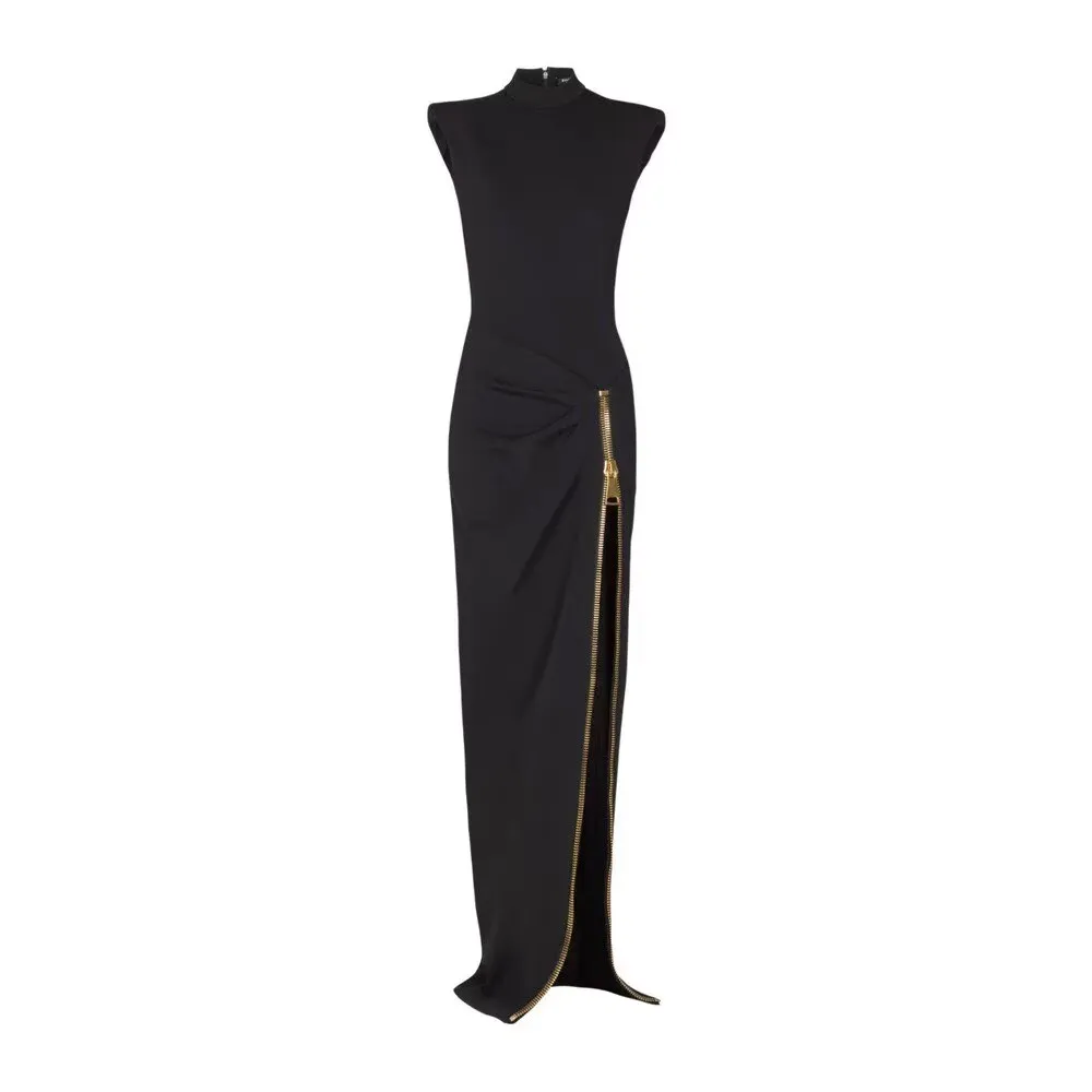 black runway dresses BLACK ABSTRACT TATTOO LACE TULLE APPLIQUE COCKTAIL DRESS