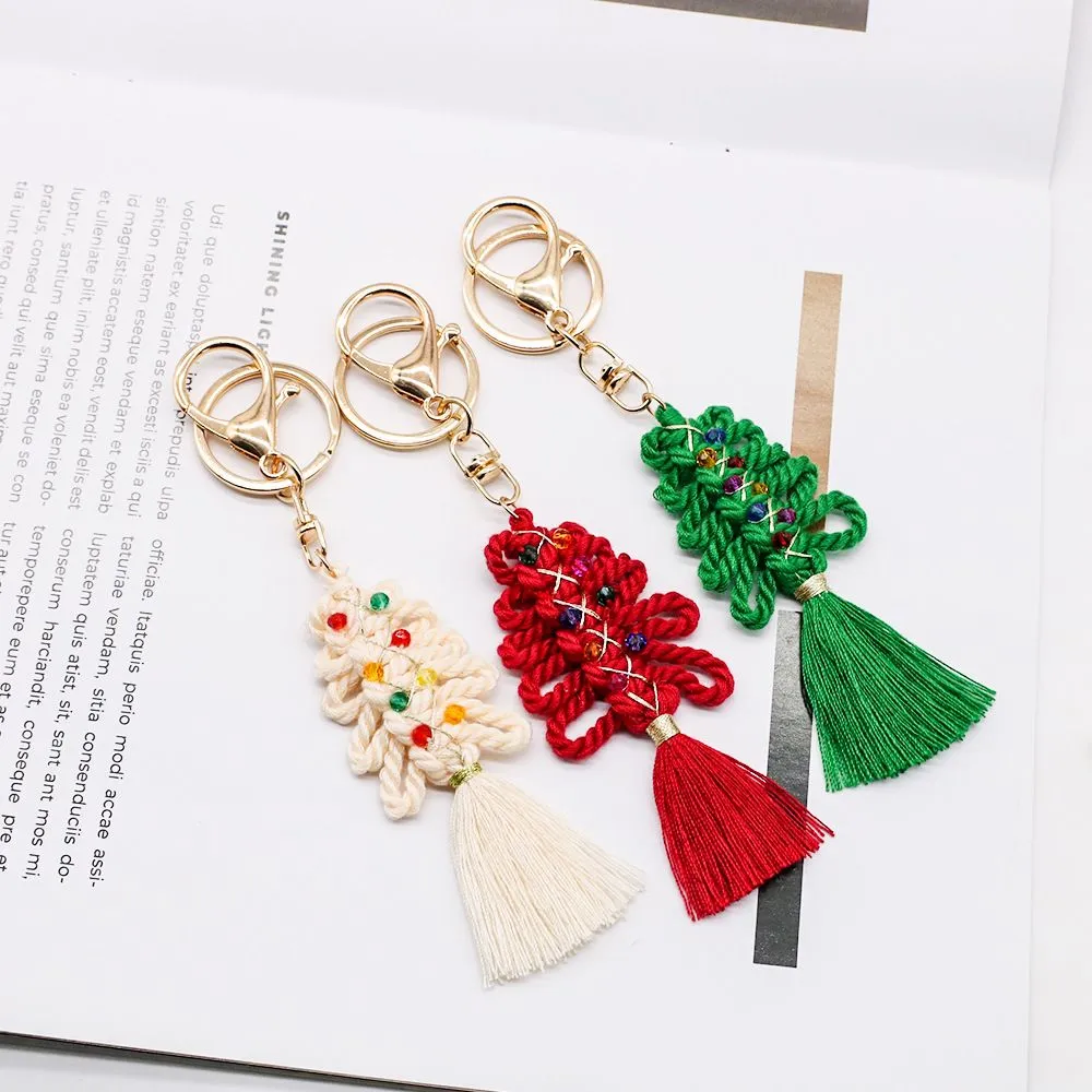 Hand Woven Christmas Tree Tassel Christmas Keychains... From ...