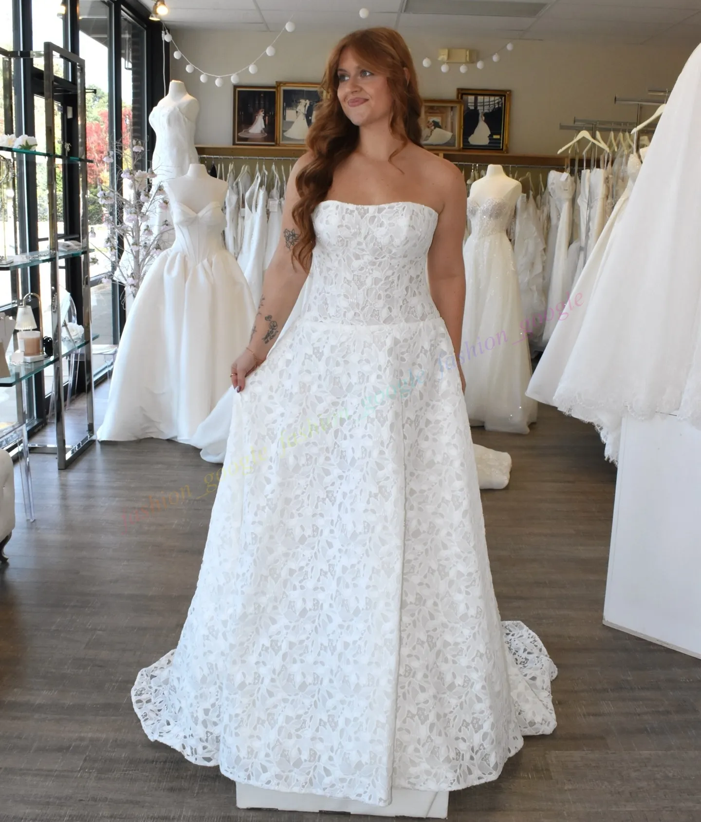 Plus Size Maternity Boho Lace A-Line Wedding Dress with Strapless Neckline  and Court-Train Hemline for Garden Beach Chapel from Dhgate Designer Wedding  Dresses - price 128.39