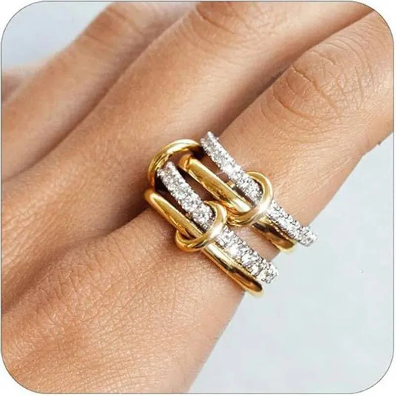 Stcakable Inerlockign Rings 18K Gold Plated Stackable Rhinestone Interlocking... From Ddmymay, $24. ...