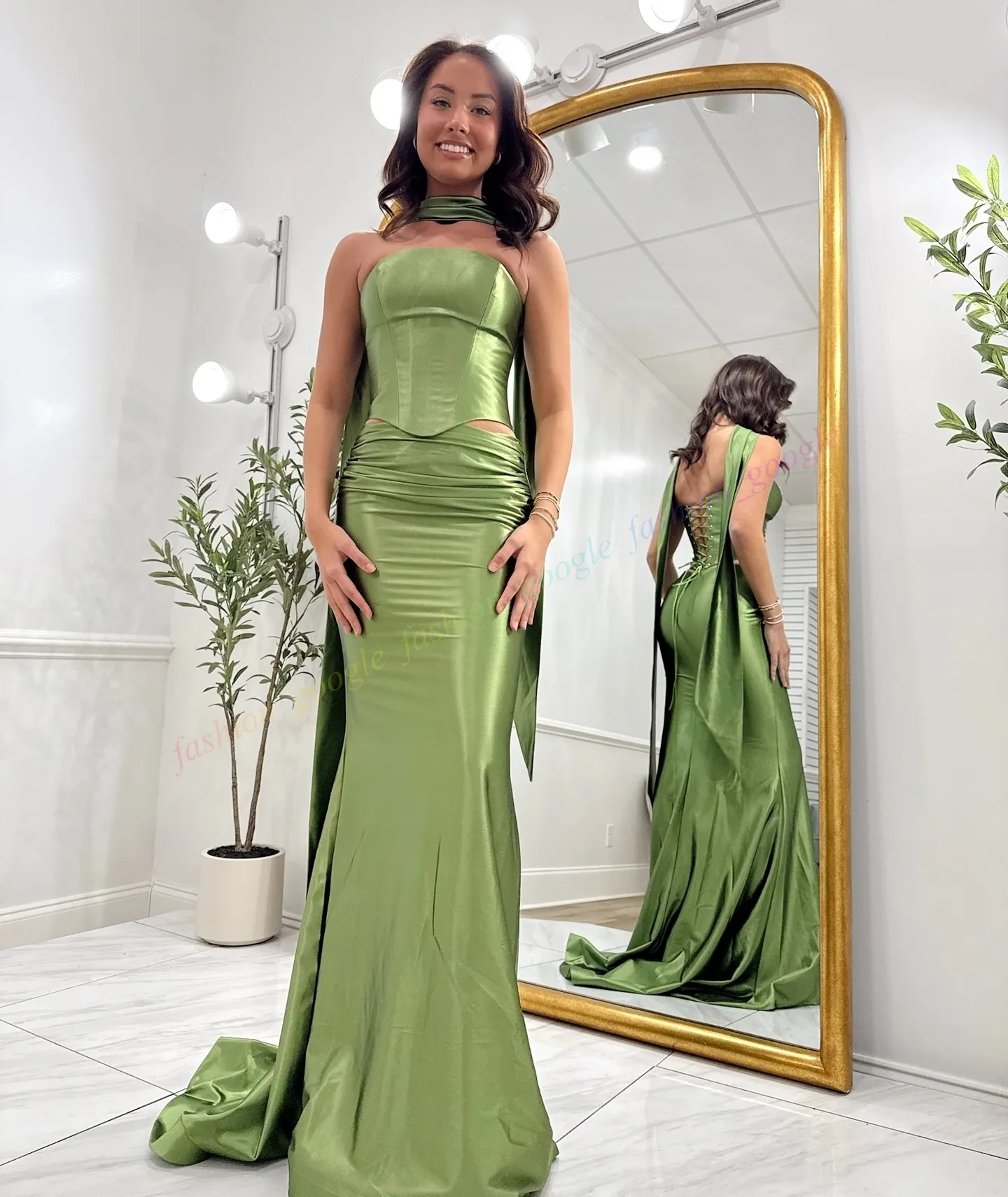Two Piece Prom Dress Scarf Strapless Stretch Satin... From 80,05  | DHgate