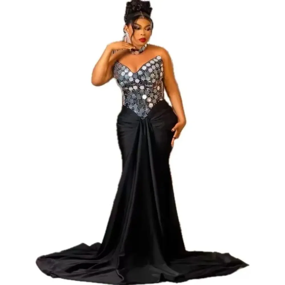 strapless open back dress Rachel Allan 70575 - Long Stretch Tulle, Beading, Beaded Fringe Sheath Dress main image 0