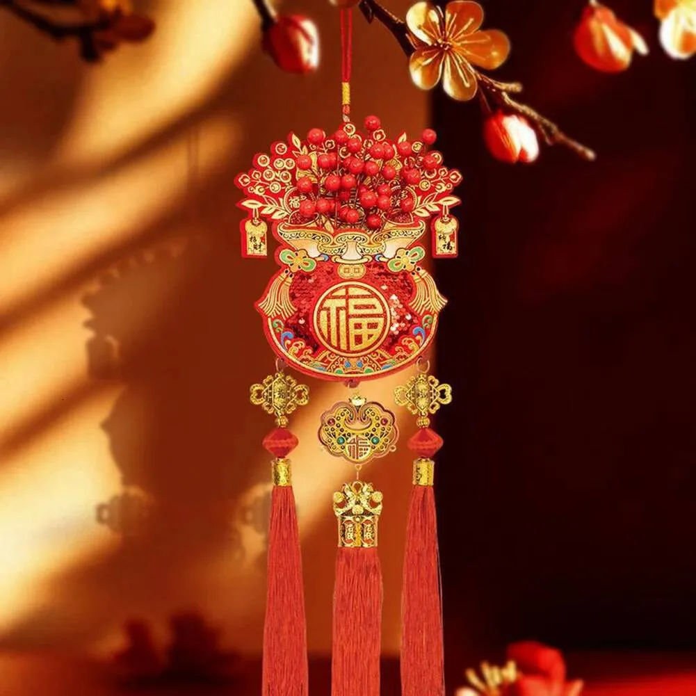Chinese Knots Tassel Red Chinese Knot Room Wall Ornament Fu Charac 