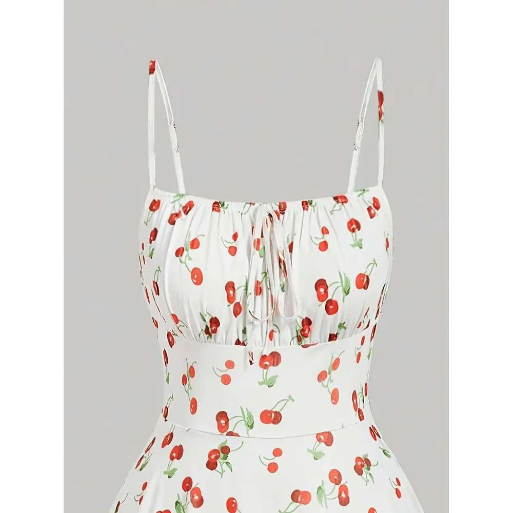 retro summer dresses Vintage in Timeless Silhouettes Source Now Cherry Printed Vintage Summer Dresses