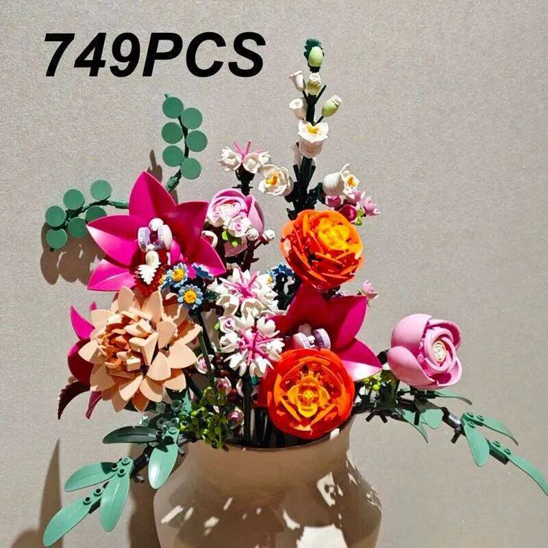 2026 Eternal Flower Bouquet Art Building Blocks Set From
