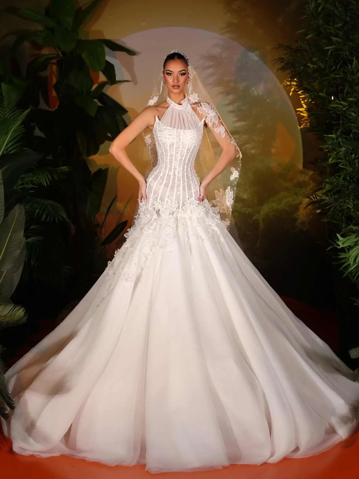 Fashion High Neck Pearls Wedding Dresses Modern... From 159,62  | DHgate