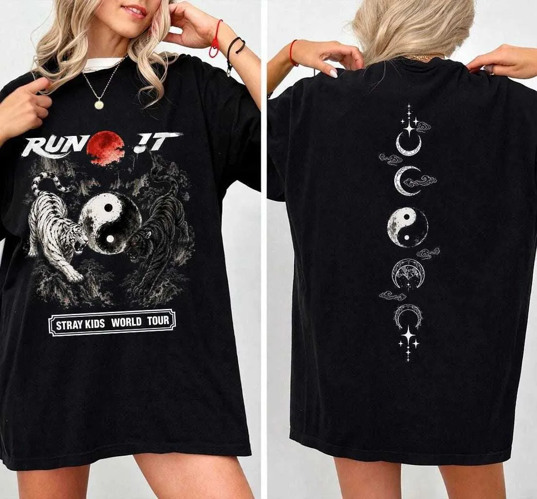Wholesale Y2K Oversized Stray Kids Graphic T Shirt, 100% Cotton