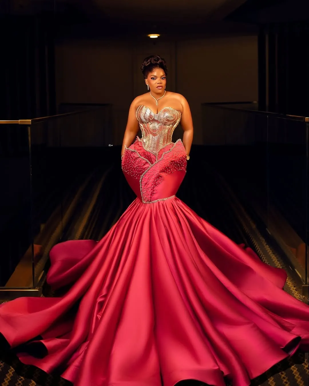 plus size fuchsia formal dress Mermaid Prom Dress, Sweetheart Neckline, Sequined Lace with Pearl Accents, Gown for Birthday or Party, Elegant Evening Wear Pink sequin