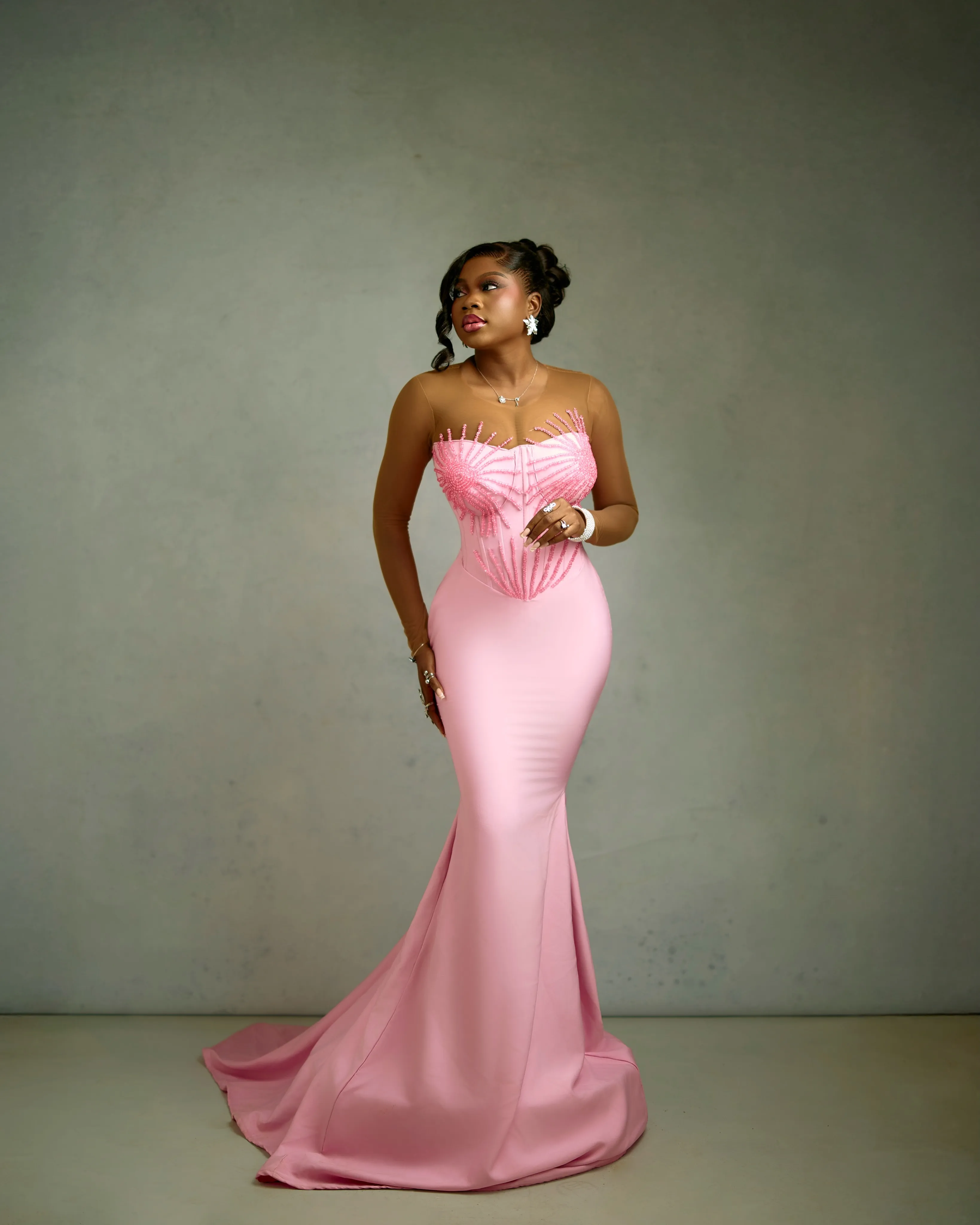 women's light pink strapless dress for a birthday party Baby Mermaid Prom 2026, Sheer Illusion... From Dreamcode, Rs.11,554.57 short pink party dress