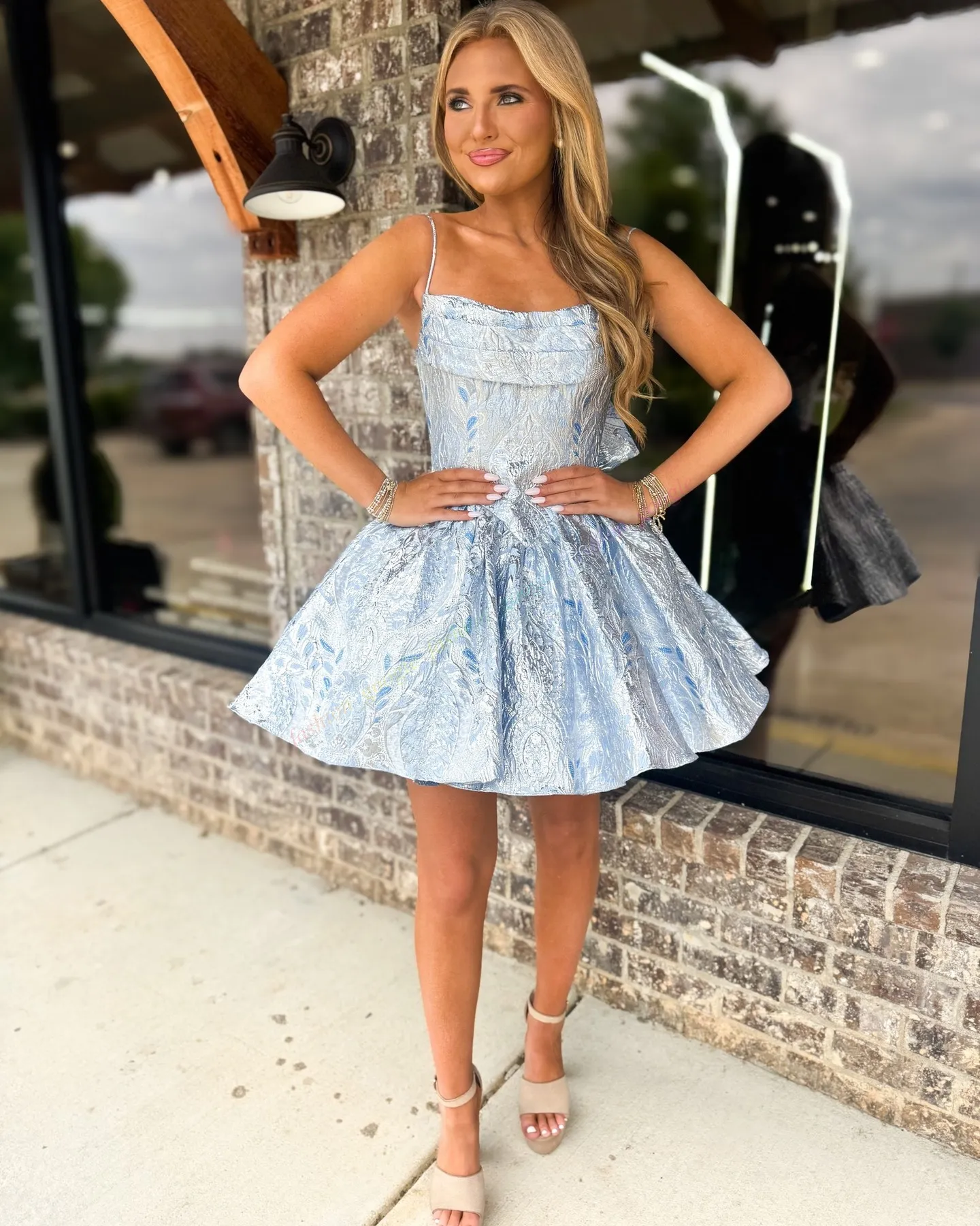 ice blue semi formal dress Metallic Brocade Homecoming for Teen Girls, Bow Low Back, and Fuchsia Short Junior Prom Gown, Semi-Formal Cocktail Party, Sweet 16 short ice blue dress