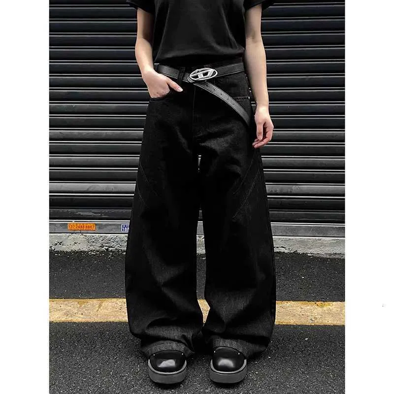 Mens Vintage High Black Black Wide Leg Jeans With... From 