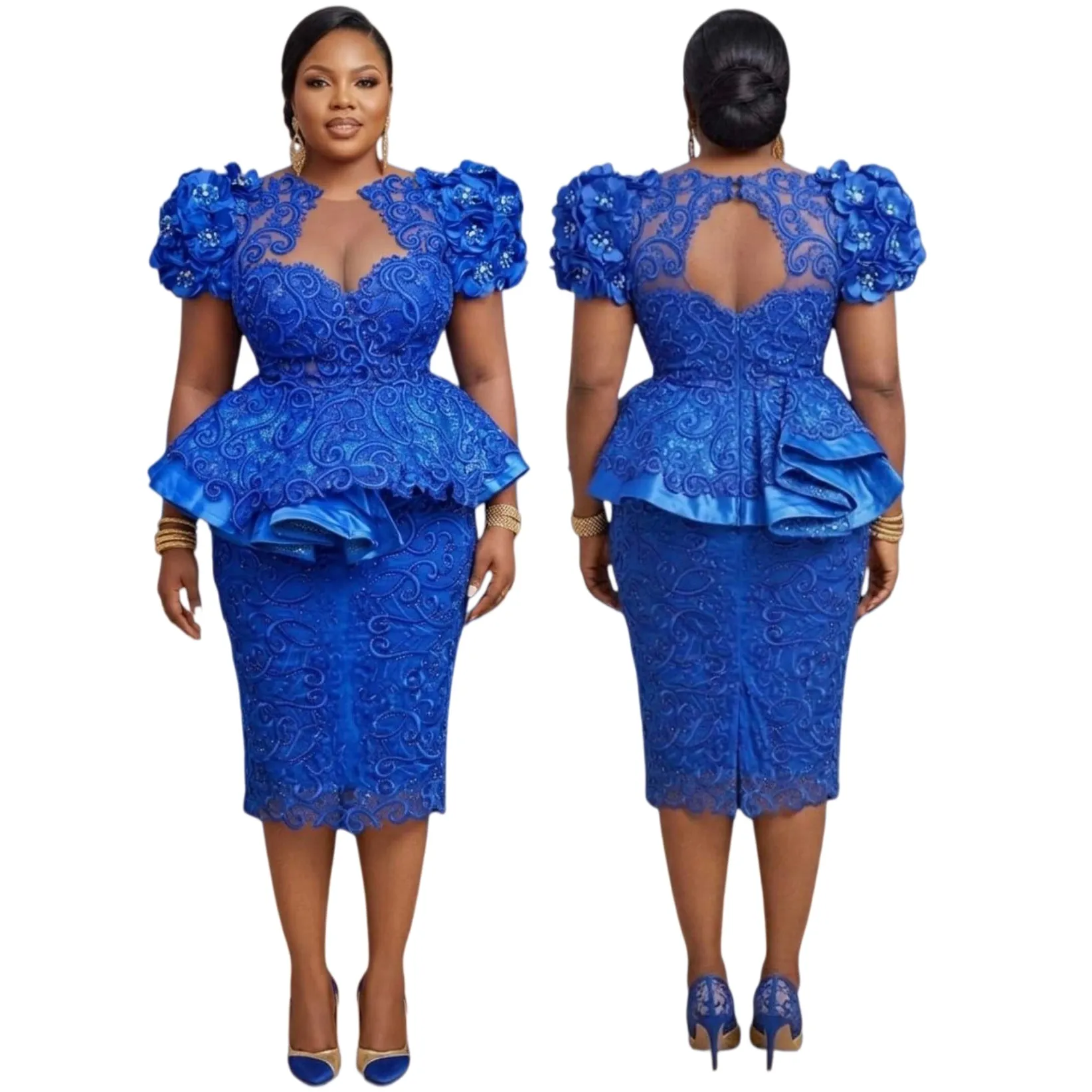 2026 Royal Blue Sheath Blue Cocktail Dress For Plus... From Chic_cheap, Rs.14,737.26