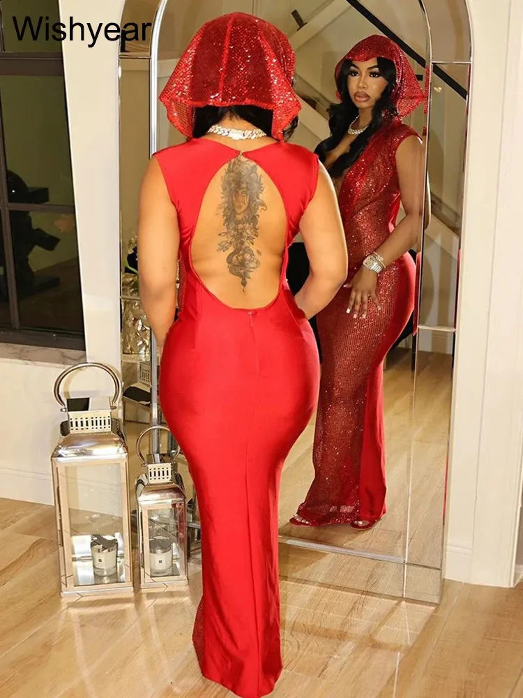 glitter hooded dress Birthday Red For Women, Sexy Deep V... From Xianstore01, Rs.3,209.56 occasion:garden