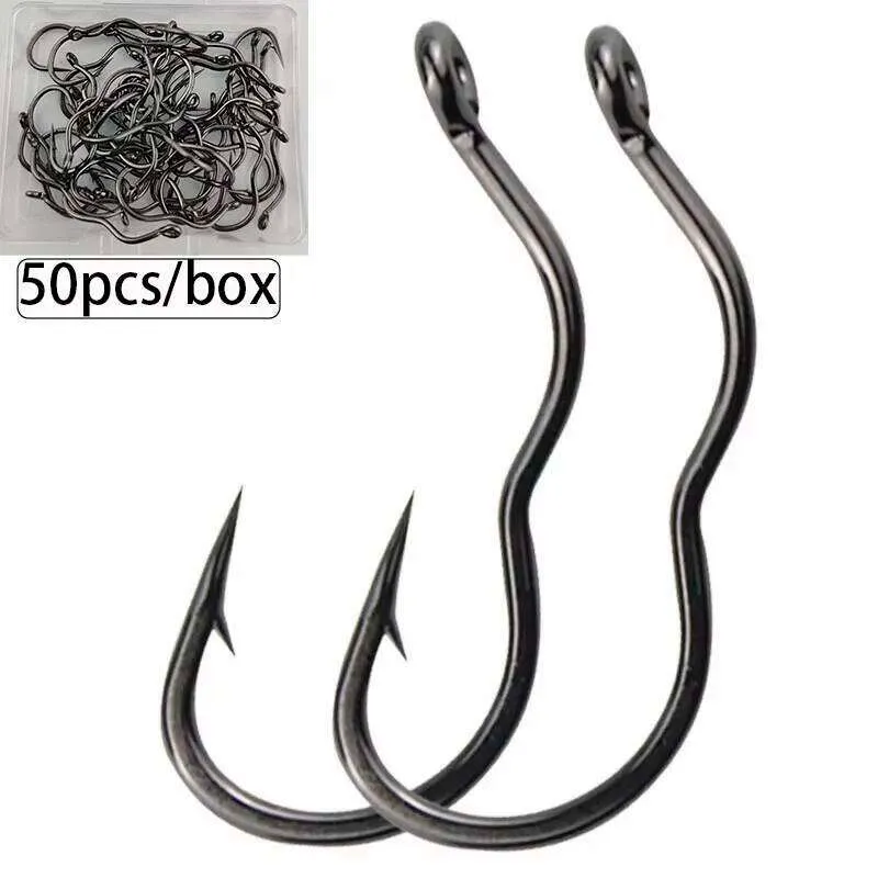 black carbon steel fish hooks Dr.Fish 30pcs 90 Degree Round Bend Hook #1-#4/0 #2/0 1000 Fish Species VMC Octopus Hook