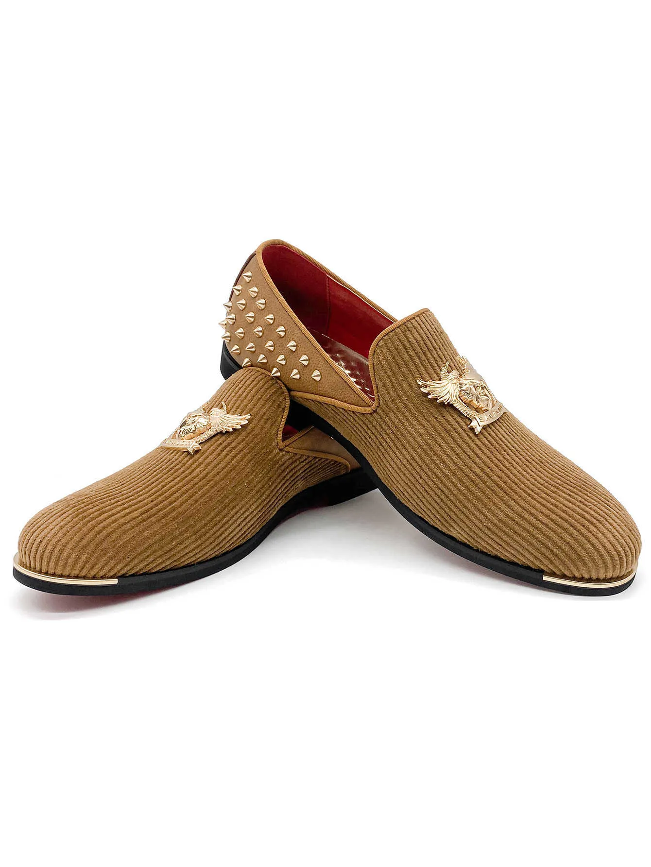 Bulk Mens Velvet Leather Corduroy Loafers, Black Gold... From Mhbofficial, Rs.4,375.68