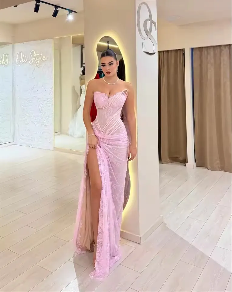 light pink elegant dresses Ella Light Pink Off Shoulder Prom Dress - US 6