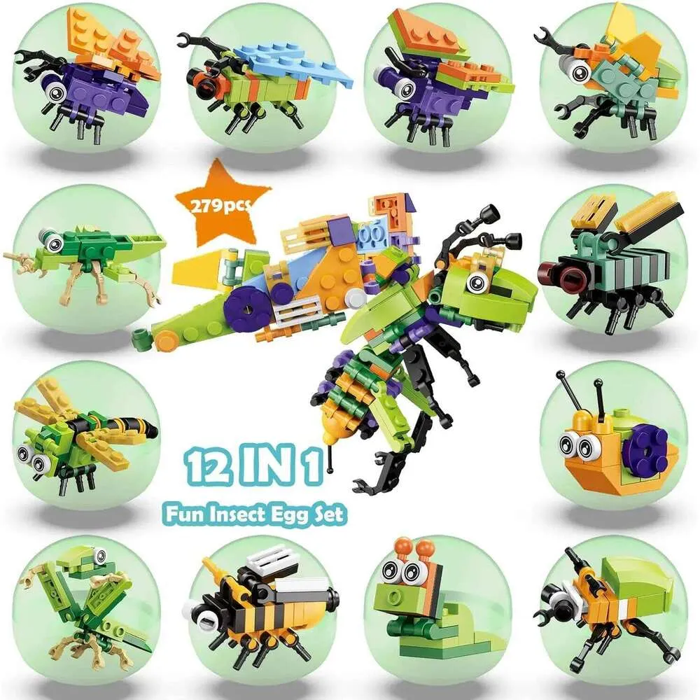 12 in 1 Pre Filled Insect Block Set - Mini STEM Building Blocks Toys ...