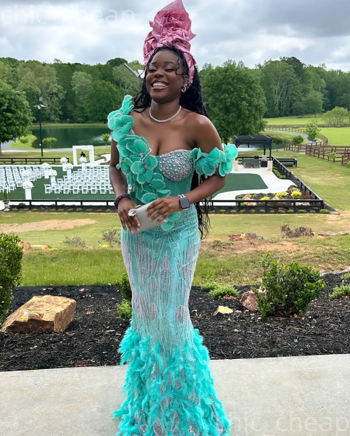 turquoise mermaid prom dress Stunning Light Blue Lace Sleeveless Mermaid Long Elegant Prom Dresses,   AlineBridal