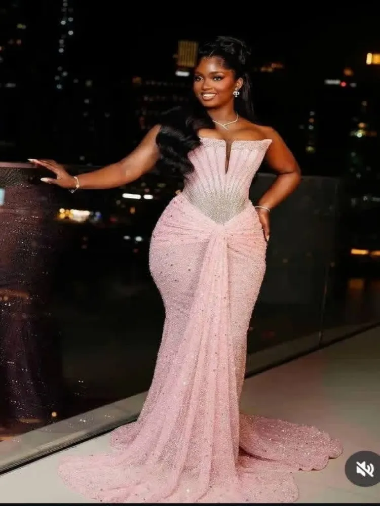 pink pearl prom dress Long Pink Formal Dress with Pearls Sage / 10