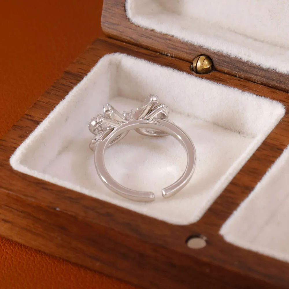 light Luxury Bow With Full Diamond Zirconia Open Trendy Ring Accessory_voghion.com