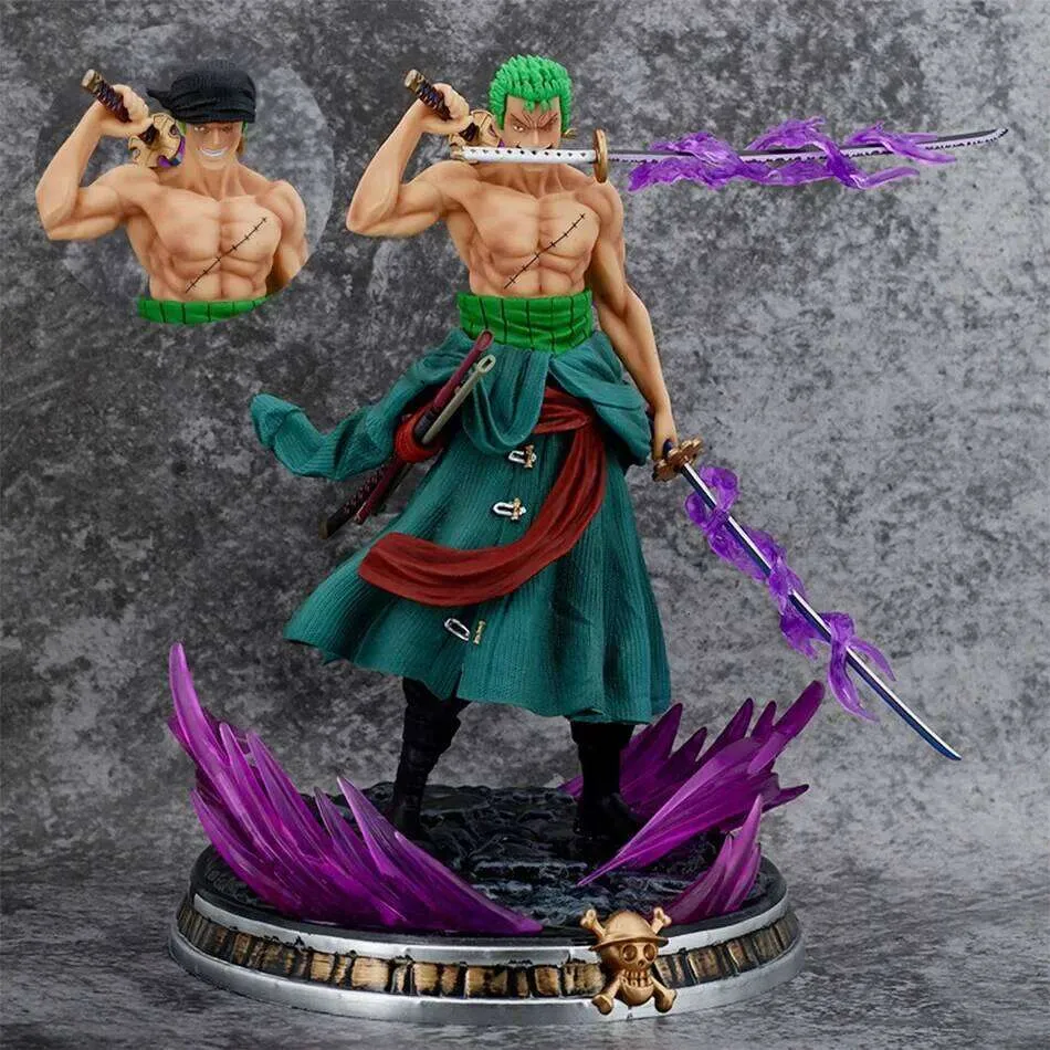 One Piece Anime Bath Blood Roronoa Zoro PVC Action Black Figure 21cm ...