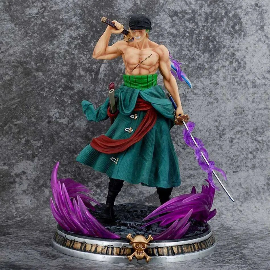 One Piece Anime Bath Blood Roronoa Zoro PVC Action Black Figure 21cm ...