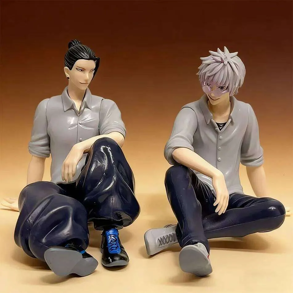 Puruuige 2 piezas figuras de anime Gojo Satoru/Geto Suguru modelo en pose sentada estatua de personaje 14cm PVC decoración de escritorio regalos Puruuige 2 piezas figuras de anime Gojo Satoru/Geto Suguru modelo en pose sentada estatua de personaje 14cm PVC decoración de escritorio regalos