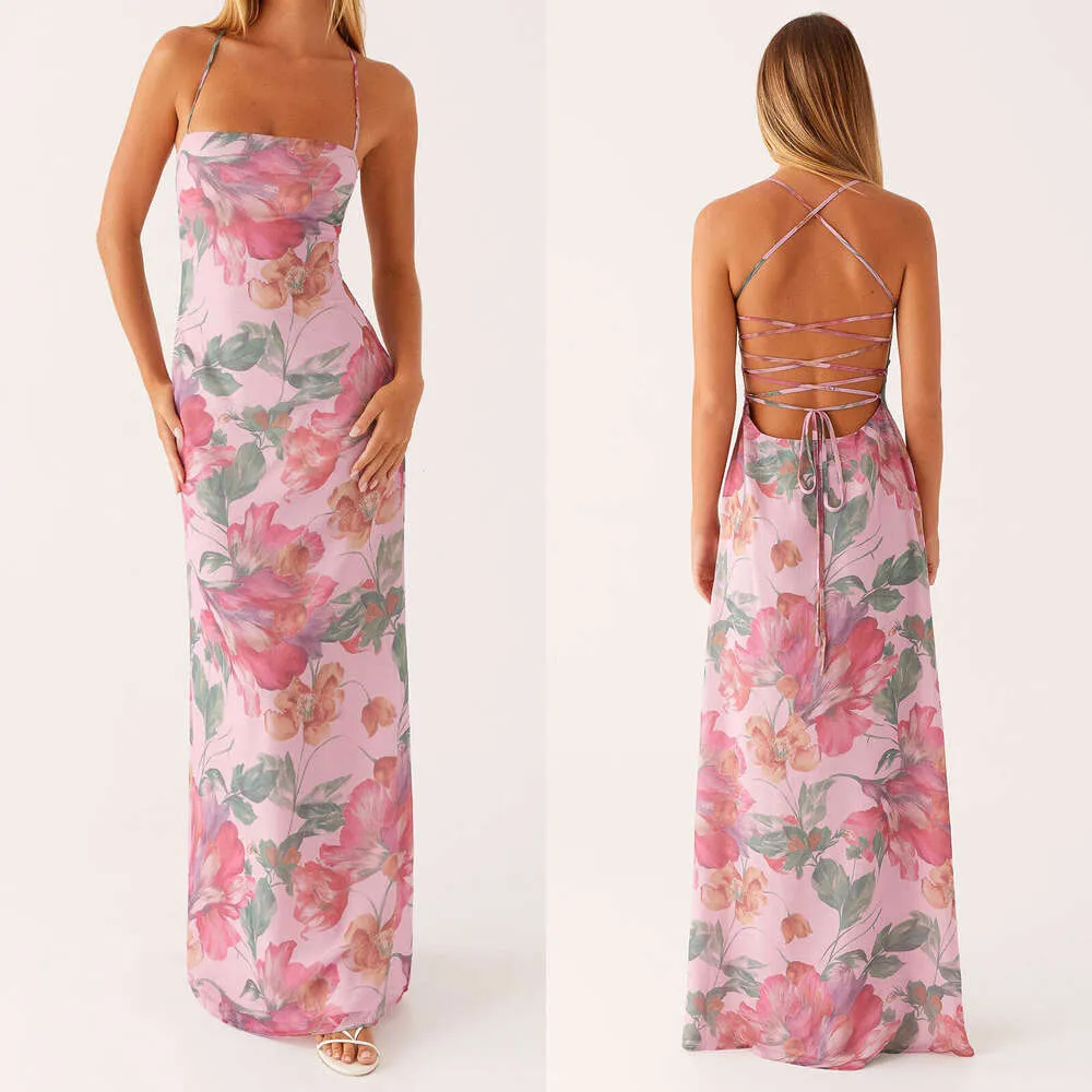 Summer Sleeveless Strap Slim Fit Bodycon Dress with Floral Pattern and Pockets from Dhgate Street Style Dresses