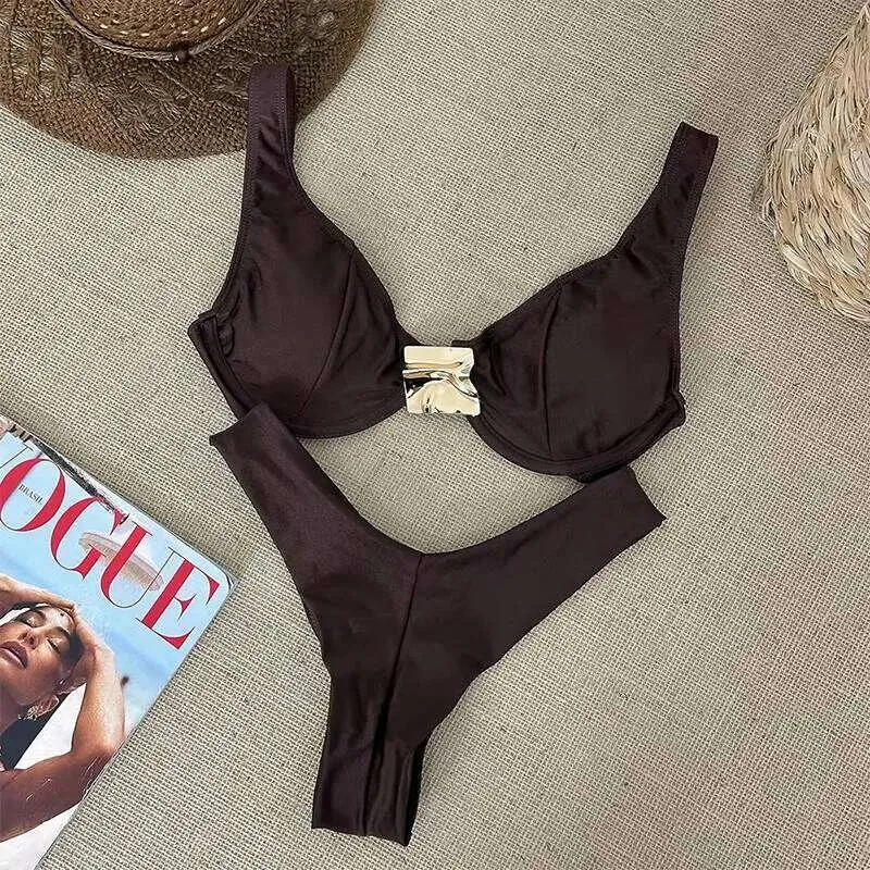 2026 Sexy Solid Micro Red Padded Bikini Set With Push Up Top And Thong ...